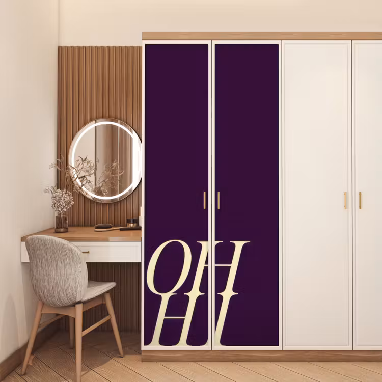 Oh hi - Paars - Cursief deurposter klein -sfeer3