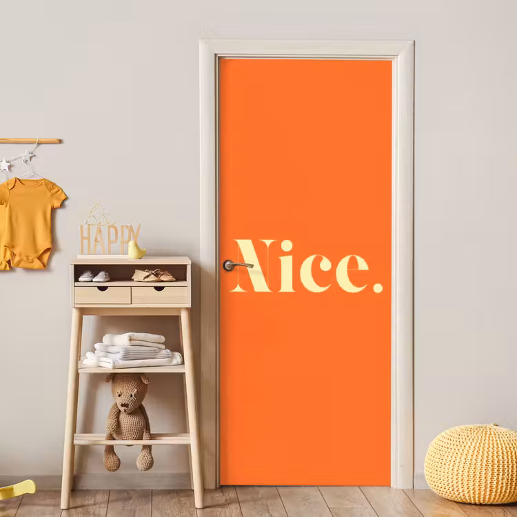 Oranje - Gebroken wit - Nice deurposter klein -sfeer4