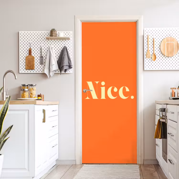 Oranje - Gebroken wit - Nice deurposter klein -sfeer5