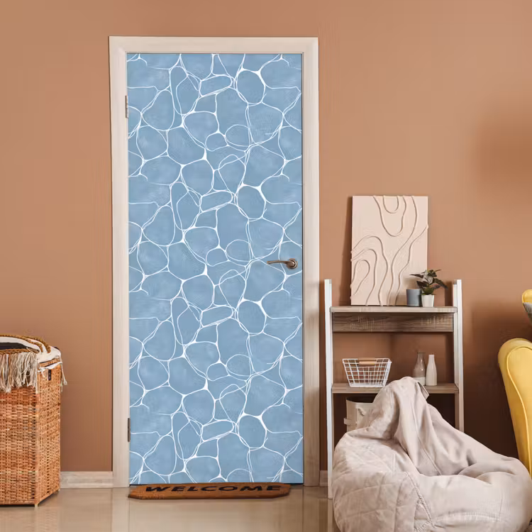 Organisch - Patroon - Blauw deurposter klein 289 -sfeer1
