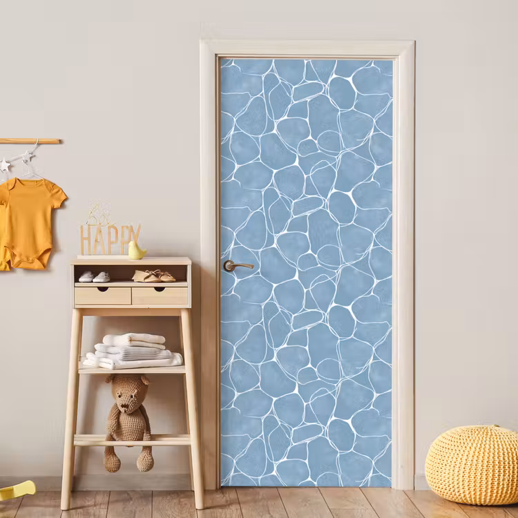 Organisch - Patroon - Blauw deurposter klein 289 -sfeer4