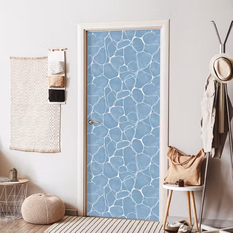 Organisch - Patroon - Blauw deurposter klein 289 -sfeer6