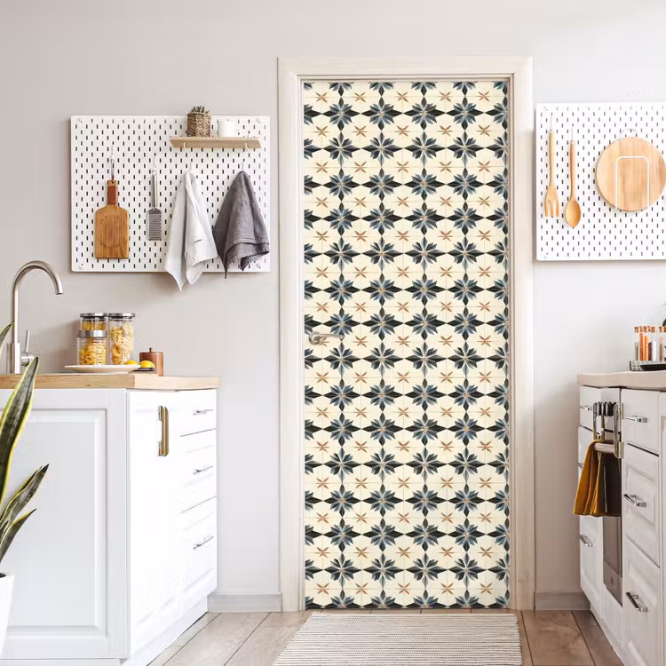 Sierlijk - Ornament - Blauw deurposter klein 289 -sfeer5
