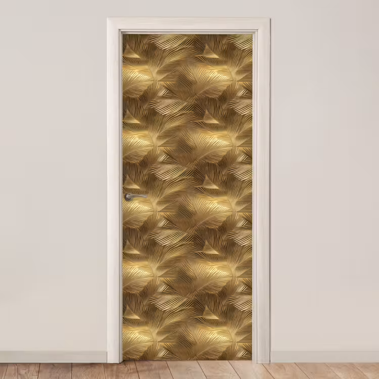 Palm - Waaier - Goud deurposter klein 289 -3d_beige