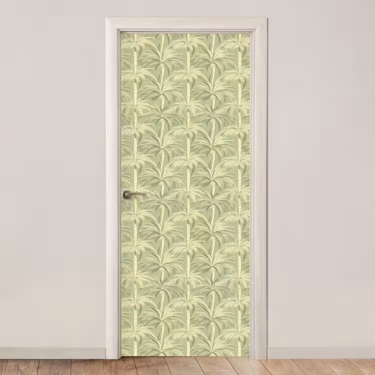 Palmwoud - Tropisch - Groen deurposter klein 289 -3d_beige
