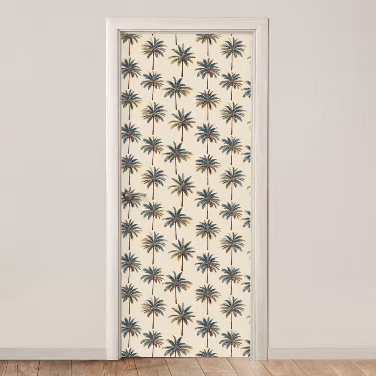Palmbomen - Tropisch - Groen deurposter klein 289 -3d_beige