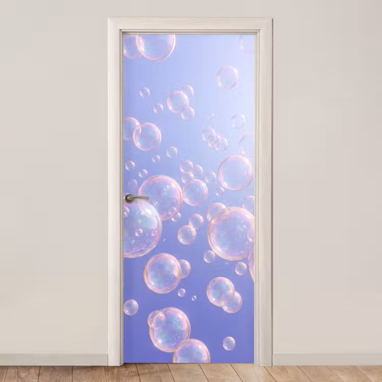 Pastel - Bubbels - Dromerig deurposter klein -3d_beige