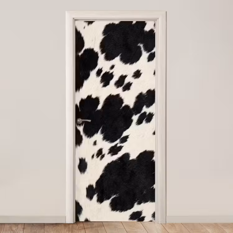 Patroon - Vacht - Zwart - Wit deurposter klein -3d_beige
