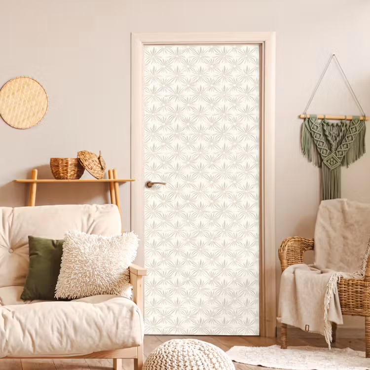 Patroon - Bloemen - Beige deurposter klein 289 -sfeer2