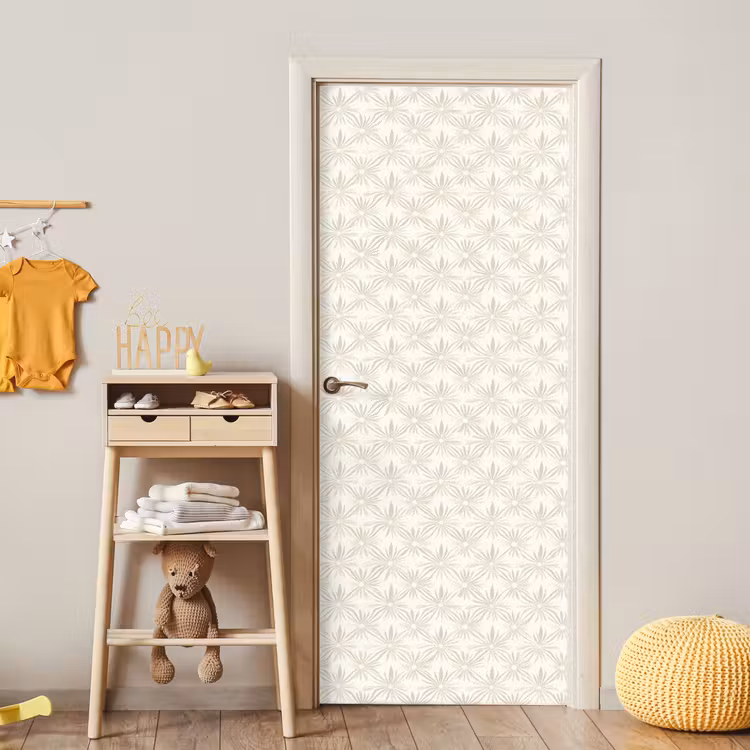 Patroon - Bloemen - Beige deurposter klein 289 -sfeer4