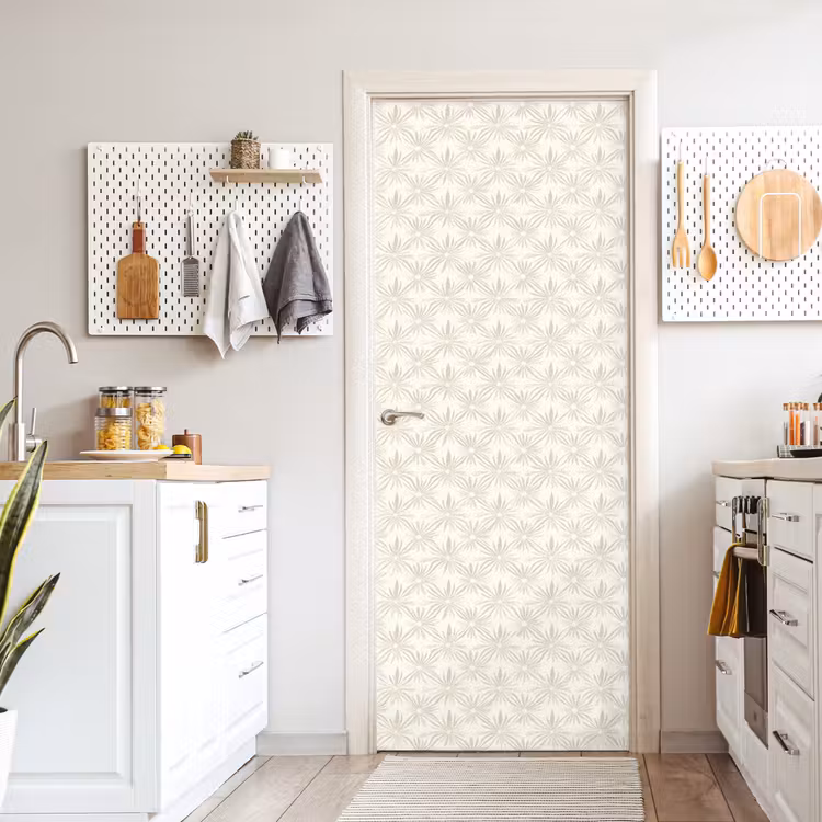 Patroon - Bloemen - Beige deurposter klein 289 -sfeer5