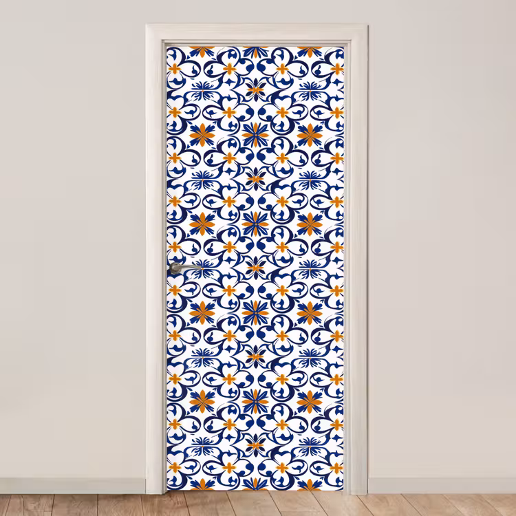 Patroon - Modern - Kleurrijk deurposter klein 289 -3d_beige