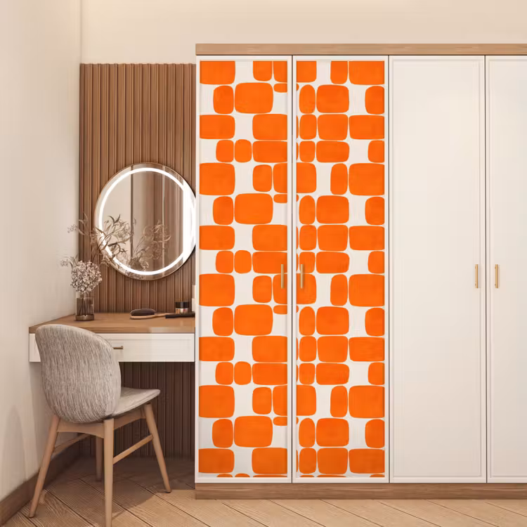 Patroon - Retro - Oranje deurposter klein 289 -sfeer3