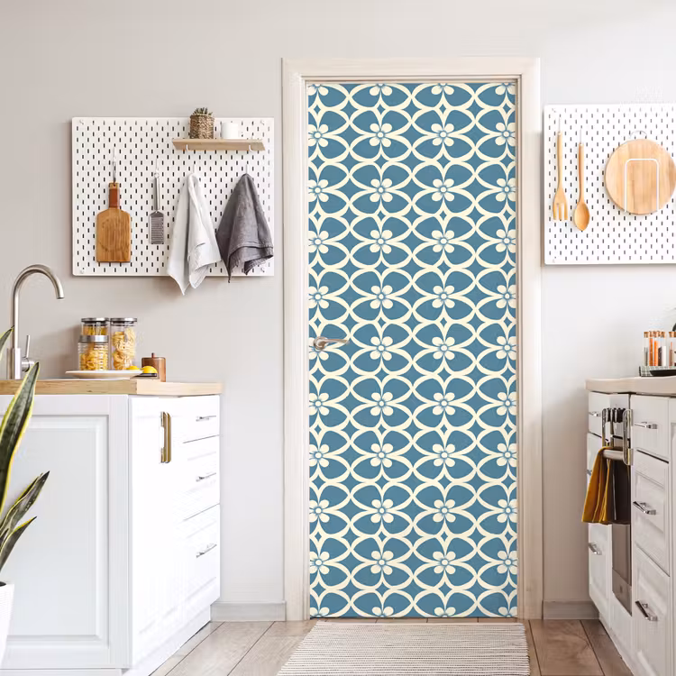 Patroon - Symmetrisch - Blauw deurposter klein 289 -sfeer5