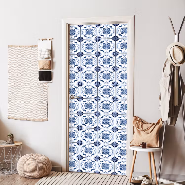 Patroon - Tegel - Blauw deurposter klein 289 -sfeer6