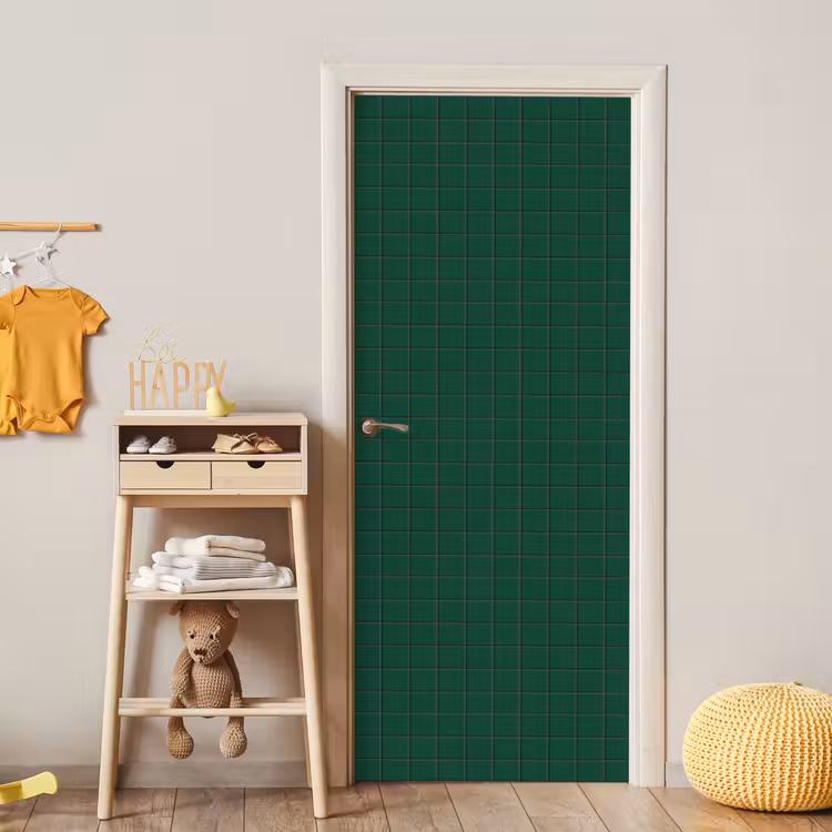 Patroon - Tegels - Dennen - Groen deurposter klein 289 -sfeer4