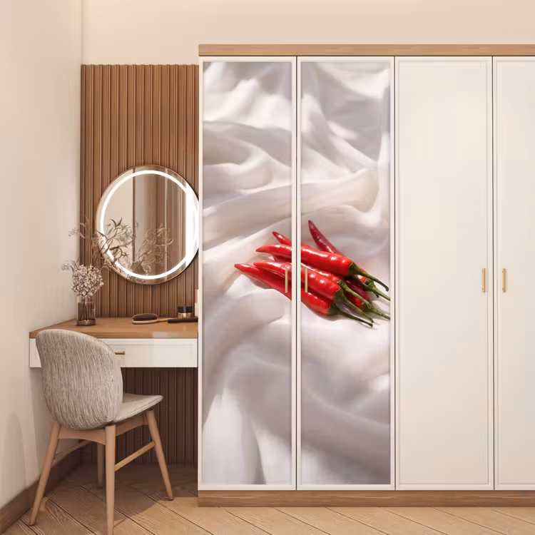 Door sticker - Pepper - Red - Food - Peper - Rood - Eten deurposter klein