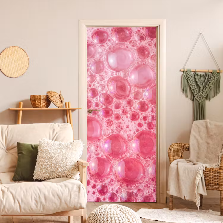 Roze - Schuim - Bubbels deurposter klein -sfeer2