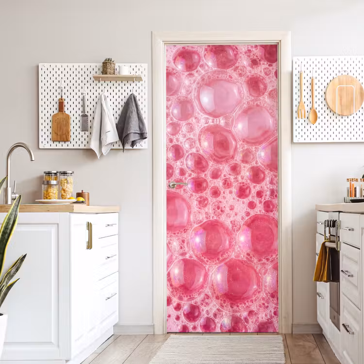 Roze - Schuim - Bubbels deurposter klein -sfeer5