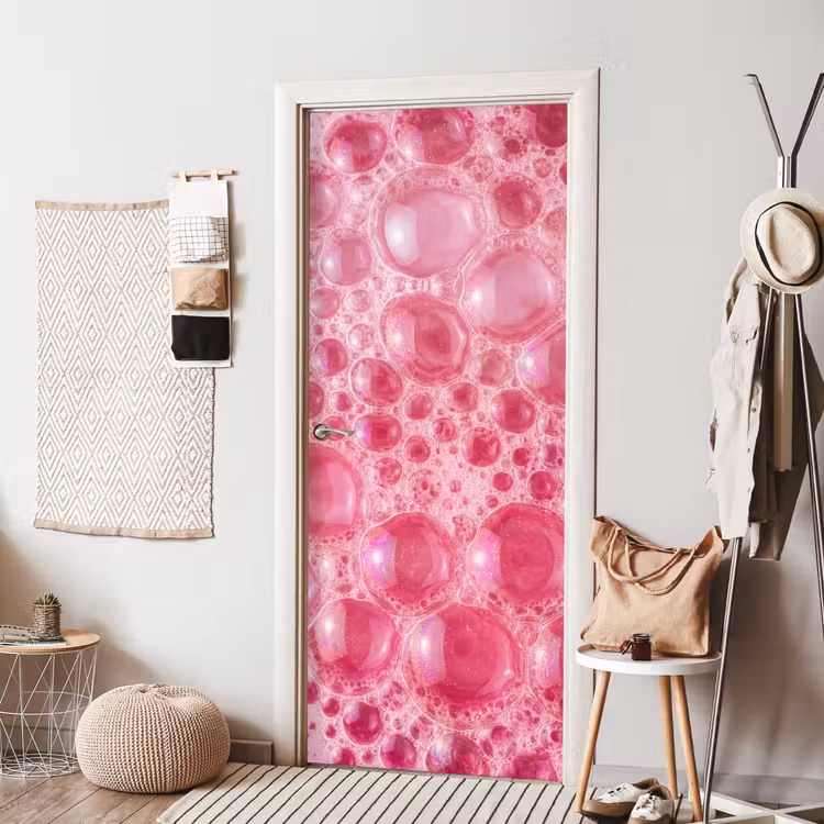 Roze - Schuim - Bubbels deurposter klein -sfeer6