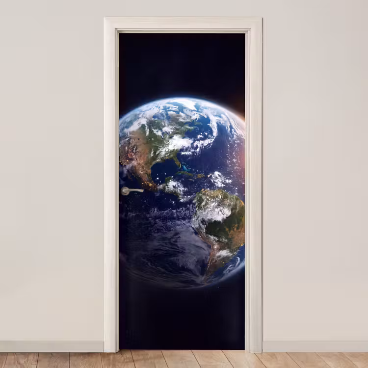 Door sticker - Planet - Space - Cosmos - Planeet - Ruimte - Kosmos deurposter klein