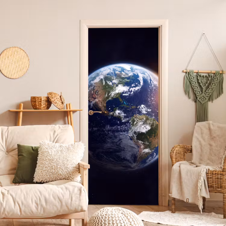 Door sticker - Planet - Space - Cosmos - Planeet - Ruimte - Kosmos deurposter klein