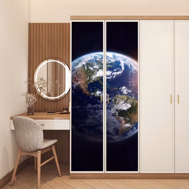 Door sticker - Planet - Space - Cosmos - Planeet - Ruimte - Kosmos deurposter klein