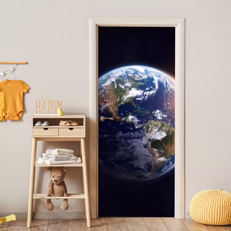 Door sticker - Planet - Space - Cosmos - Planeet - Ruimte - Kosmos deurposter klein