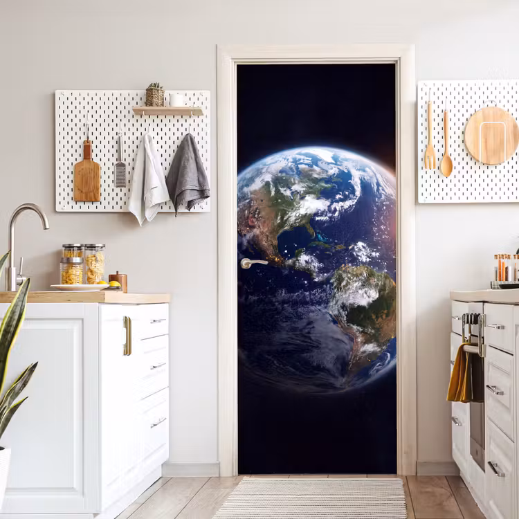 Door sticker - Planet - Space - Cosmos - Planeet - Ruimte - Kosmos deurposter klein