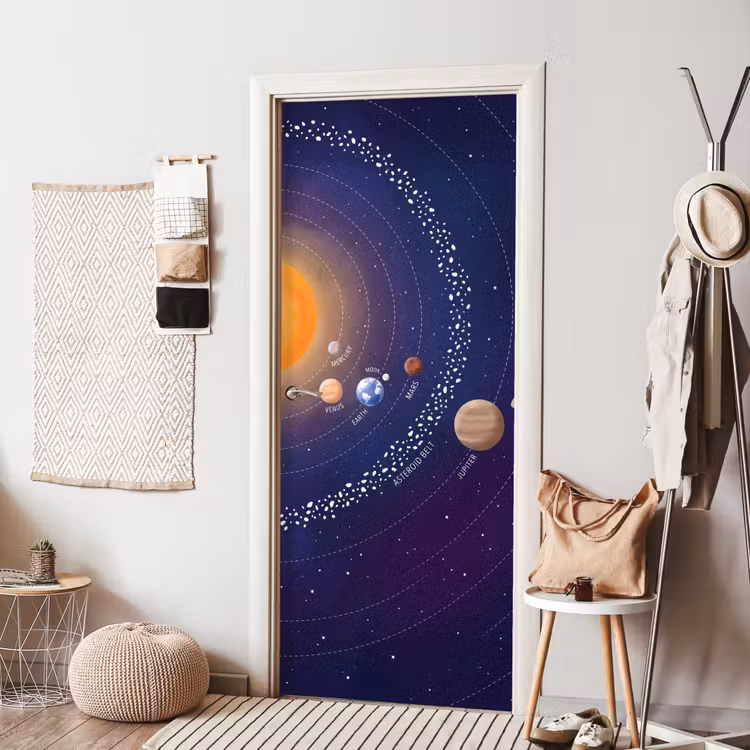 Planetenstelsel - Ruimte - Illustratie deurposter klein -sfeer6
