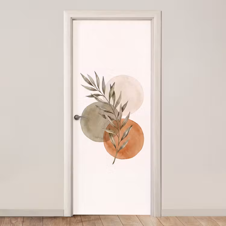 Door sticker - Plant - Circles - Abstract - Plant - Cirkels - Abstract deurposter klein