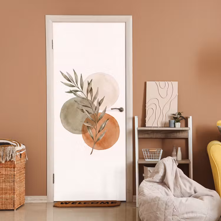 Door sticker - Plant - Circles - Abstract - Plant - Cirkels - Abstract deurposter klein