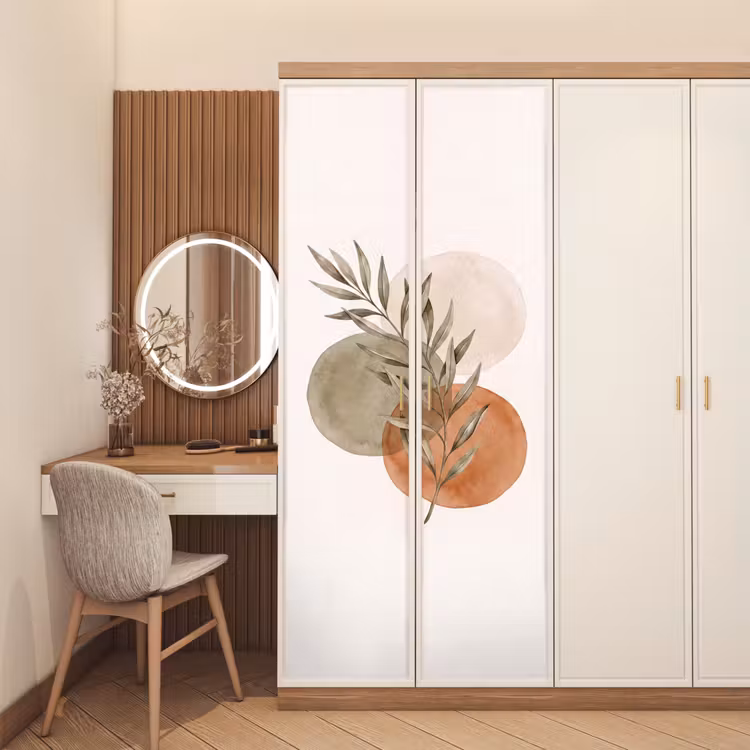 Door sticker - Plant - Circles - Abstract - Plant - Cirkels - Abstract deurposter klein