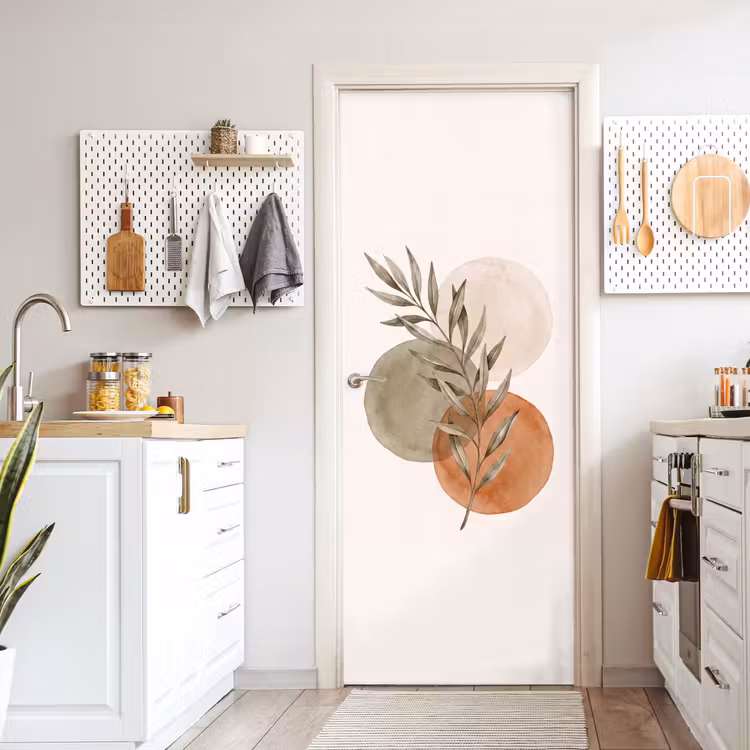 Door sticker - Plant - Circles - Abstract - Plant - Cirkels - Abstract deurposter klein