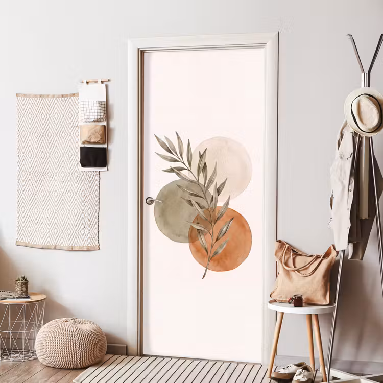 Door sticker - Plant - Circles - Abstract - Plant - Cirkels - Abstract deurposter klein