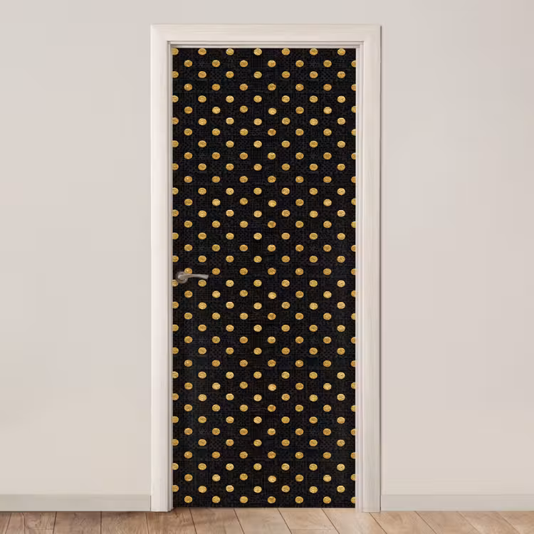 Polka Dot - Stippen - Goud - Zwart deurposter klein 289 -3d_beige