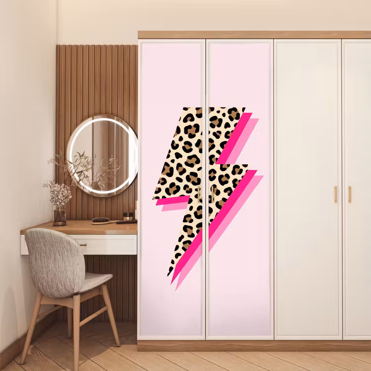 Stippen - Roze - Bliksem deurposter klein -sfeer3