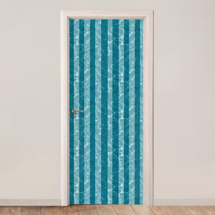 Zwembad - Strepen - Groen deurposter klein 289 -3d_beige
