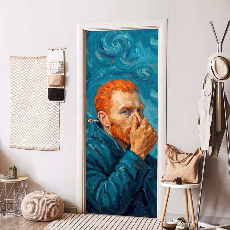 Portret - Klassiek - Blauw deurposter klein -sfeer6