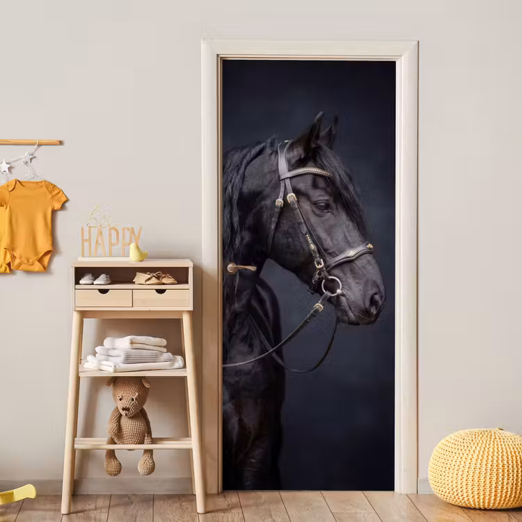 Portret - Paard - Donker deurposter klein -sfeer4