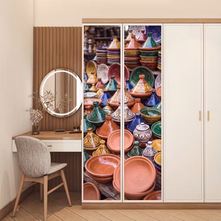 Door sticker - Pottery - Colorful - Pattern - Aardewerk - Kleurrijk - Patroon deurposter klein