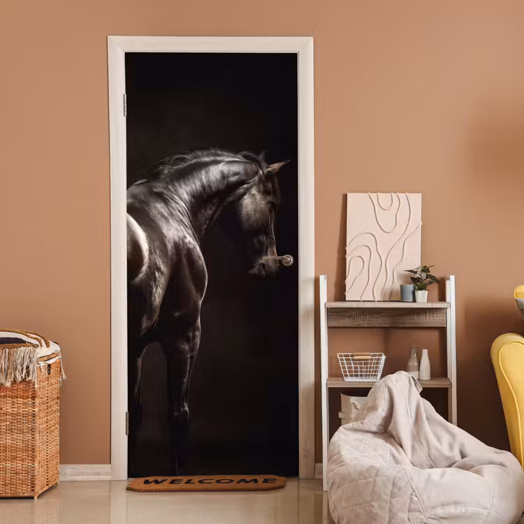 Krachtig - Paard - Donker deurposter klein -sfeer1
