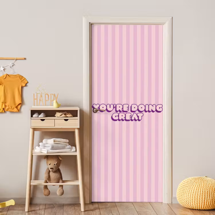 Paars - Strepen - You're doing great - Schaduw deurposter klein -sfeer4