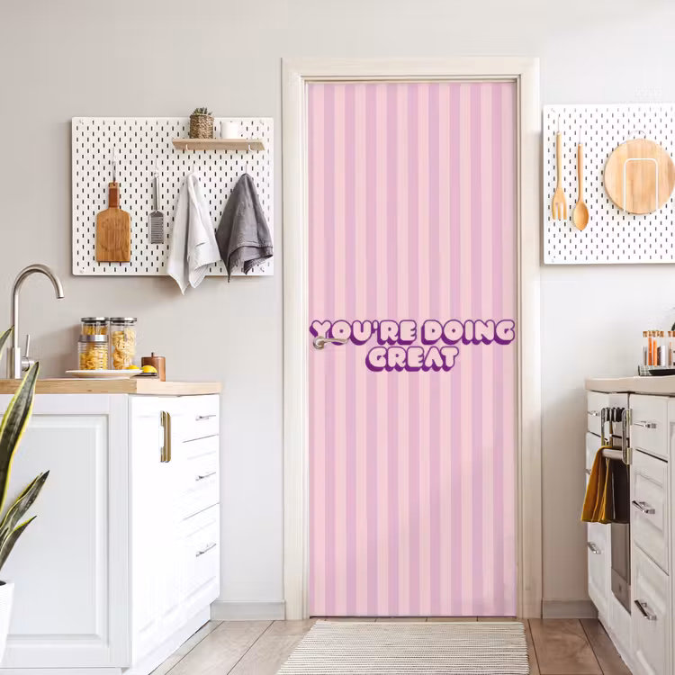 Paars - Strepen - You're doing great - Schaduw deurposter klein -sfeer5