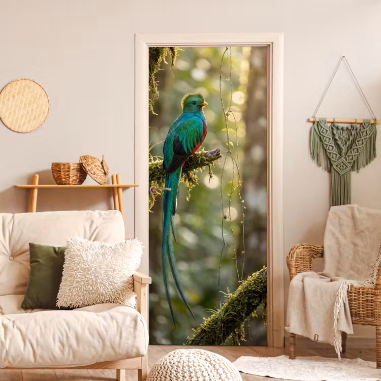 Quetzal - Jungle - Natuur - Groen deurposter klein -sfeer2