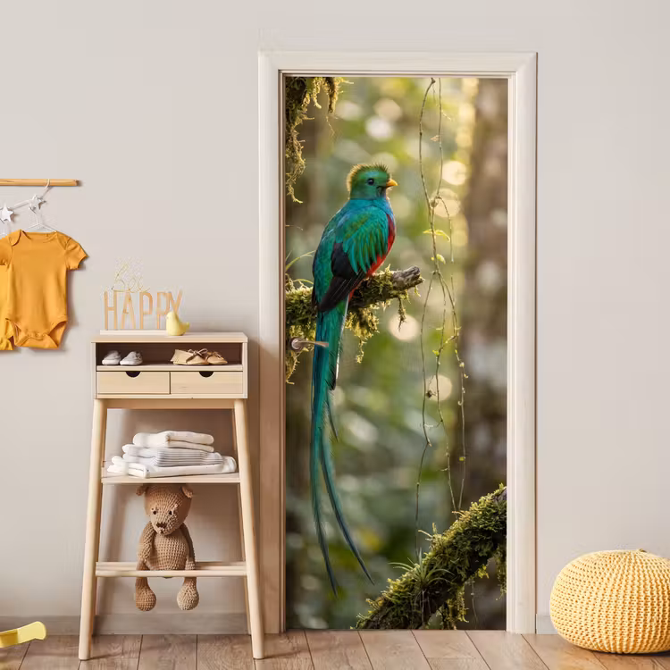 Quetzal - Jungle - Natuur - Groen deurposter klein -sfeer4