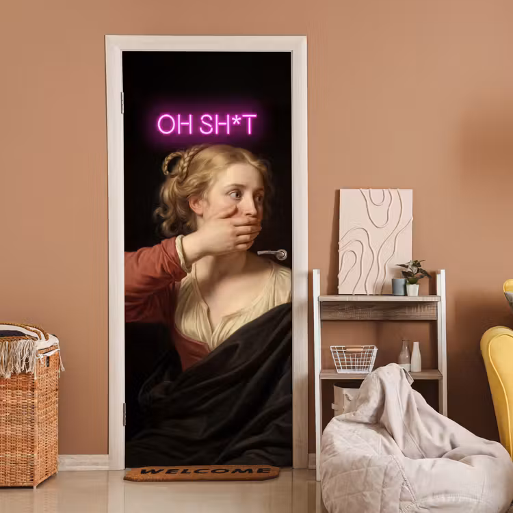 Quote - Neon - vrouw deurposter klein -sfeer1