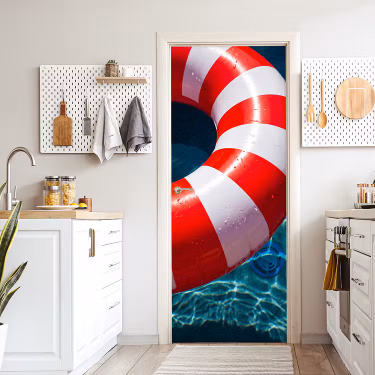 Recreatie - Water - Zomer - Rood - Wit deurposter klein -sfeer5