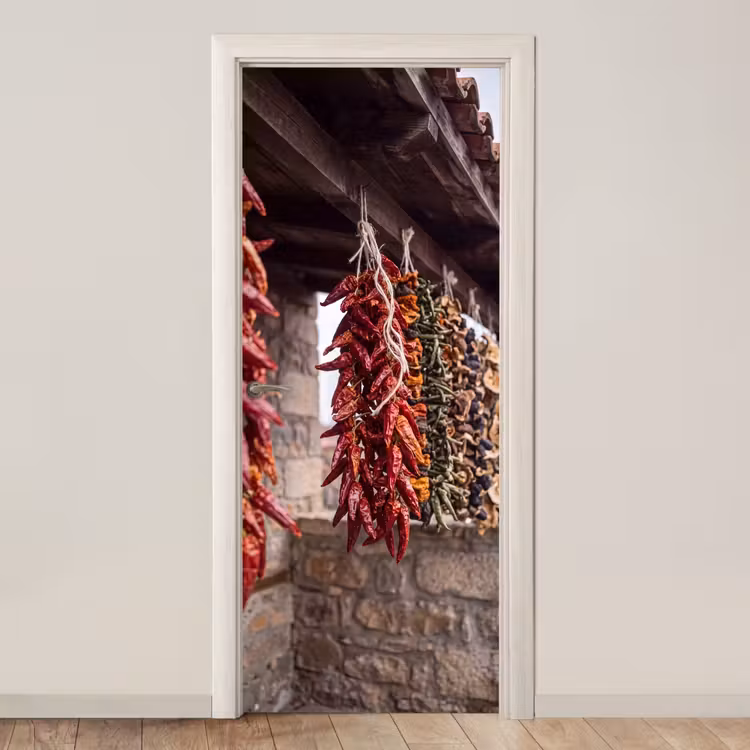 Door sticker - Red Peppers - Food - Rode pepers - Eten deurposter klein