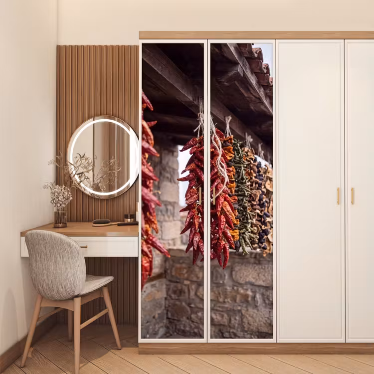 Door sticker - Red Peppers - Food - Rode pepers - Eten deurposter klein